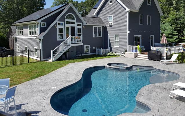 Exterior, Pool, Solar Panels