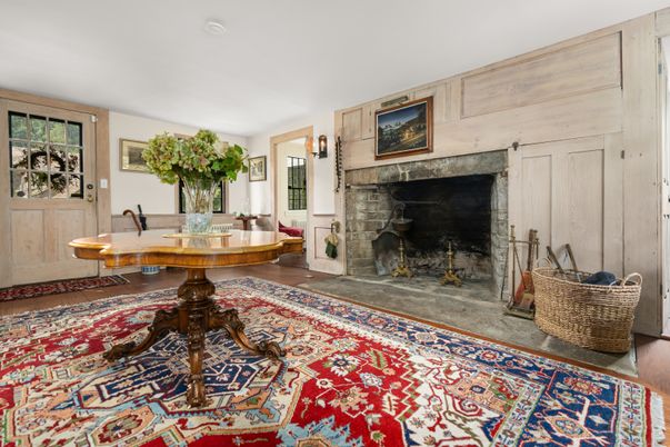 Fireplace, Interior, Wood Texture Flooring