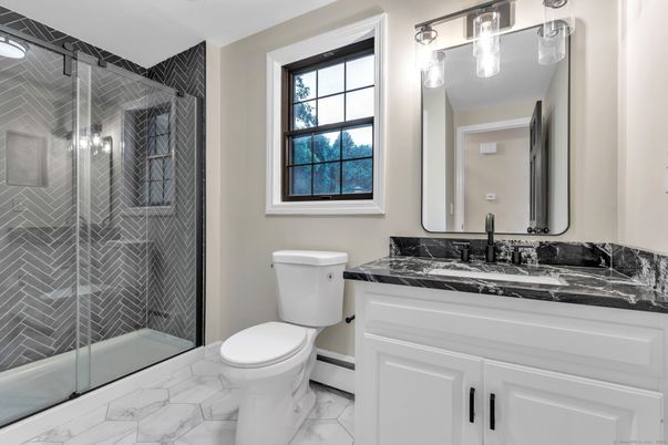 Bathroom, Glass Shower, Interior, Marble