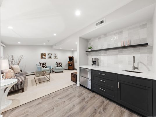 Interior, Kitchen, Living room, Recessed Lighting, Wood Texture Flooring