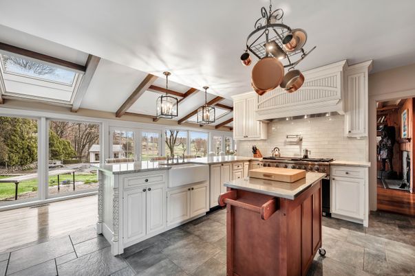 Interior, Kitchen, Pendant Lights, Stainless Steel Appliances, Tile Countertops
