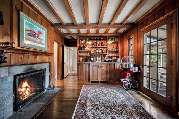 Fireplace, Interior, Wooden Beams, Wood Texture Flooring, Wooden Walls