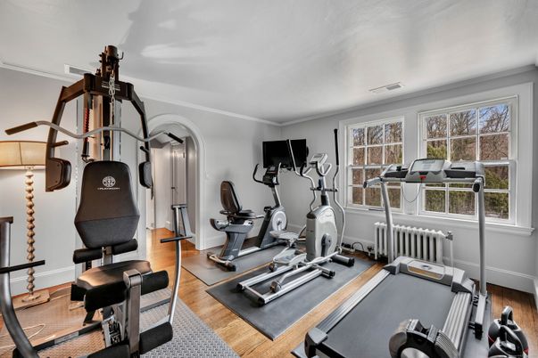 Fitness Equipment, Gym, Interior, Wood Texture Flooring
