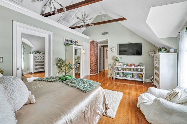 Bedroom, Interior, Wooden Beams, Wood Texture Flooring