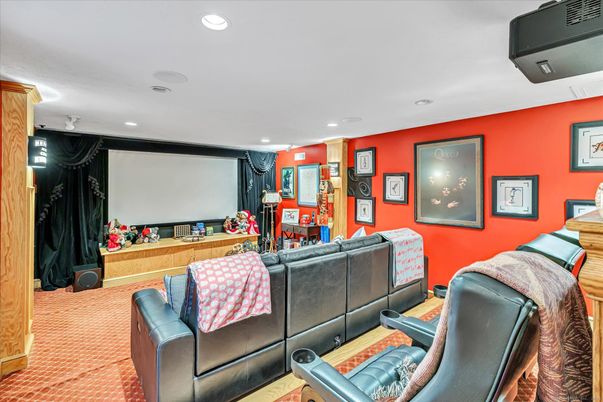 Home Theatre Room, Interior, Projection Screen, Recessed Lighting, Theatre Room