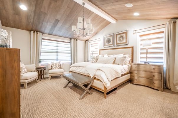 Bedroom, Interior, Recessed Lighting, Wooden Ceilings