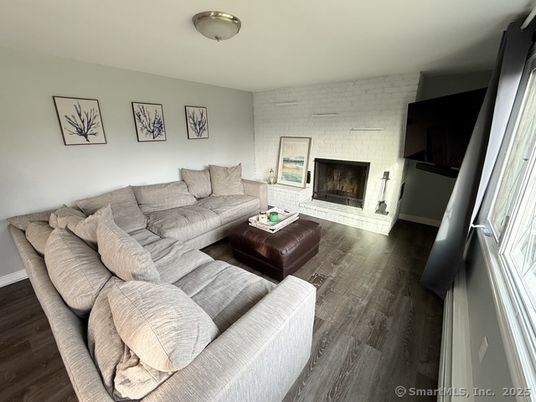 Fireplace, Interior, Living room, Stone Walls, Wood Texture Flooring