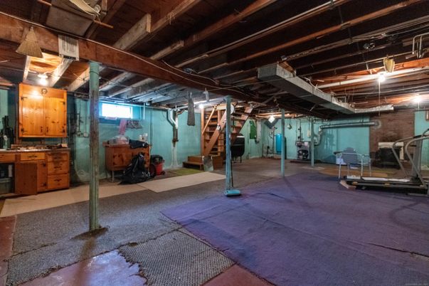 Fitness Equipment, Interior, Stone Walls, Wooden Beams