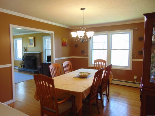 Chandelier, Dining room, Fireplace, Interior, Wood Texture Flooring