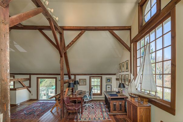 Home Office, Interior, Wooden Beams, Wood Texture Flooring