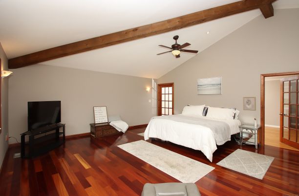 Bedroom, Interior, Wooden Beams, Wood Texture Flooring