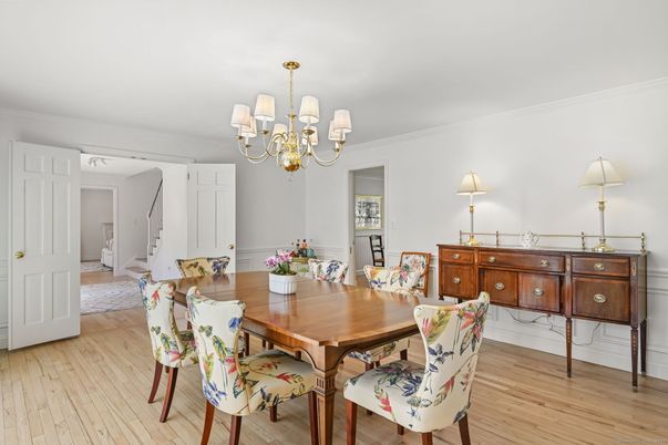 Chandelier, Dining room, Interior, Wood Texture Flooring