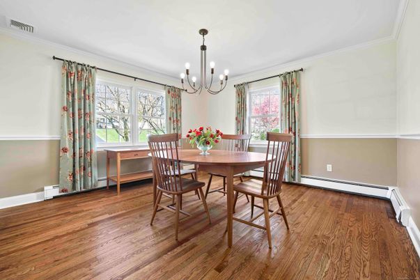 Chandelier, Dining room, Interior, Wood Texture Flooring