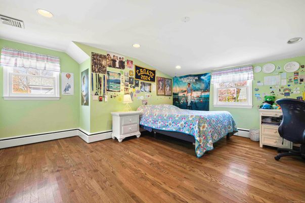 Bedroom, Home Office, Interior, Recessed Lighting, Wood Texture Flooring