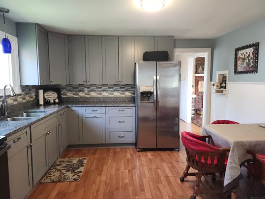 Interior, Kitchen, Pendant Lights, Stainless Steel Appliances, Wood Texture Flooring