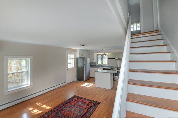 Interior, Kitchen, Pendant Lights, Wood Texture Flooring