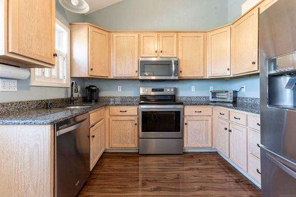 Interior, Kitchen, Stainless Steel Appliances, Wood Texture Flooring