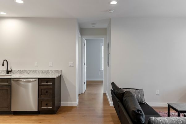 Interior, Kitchen, Recessed Lighting, Wood Texture Flooring