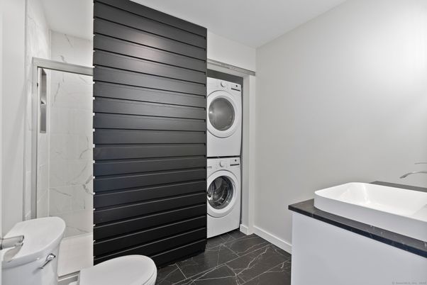 Bathroom, Interior, Marble, Marble Walls, Utility Closets, Washer