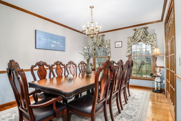 Chandelier, Dining room, Interior, Wood Texture Flooring