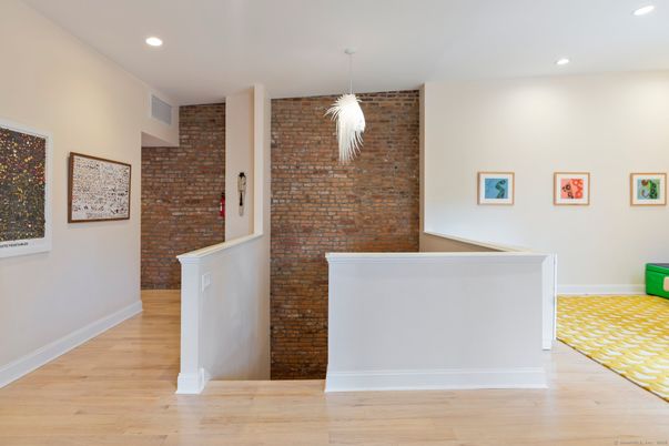 Interior, Pendant Lights, Recessed Lighting, Stone Walls, Wood Texture Flooring