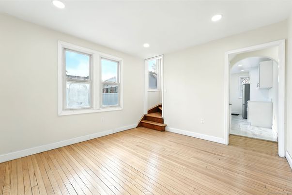 Empty room, Interior, Marble, Recessed Lighting, Wood Texture Flooring