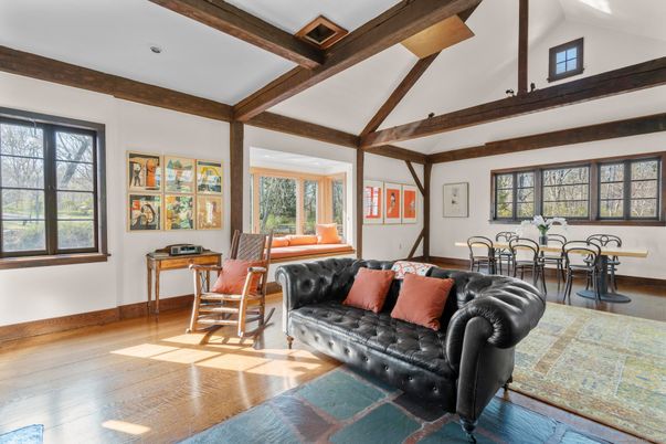 Home Office, Interior, Wooden Beams, Wood Texture Flooring