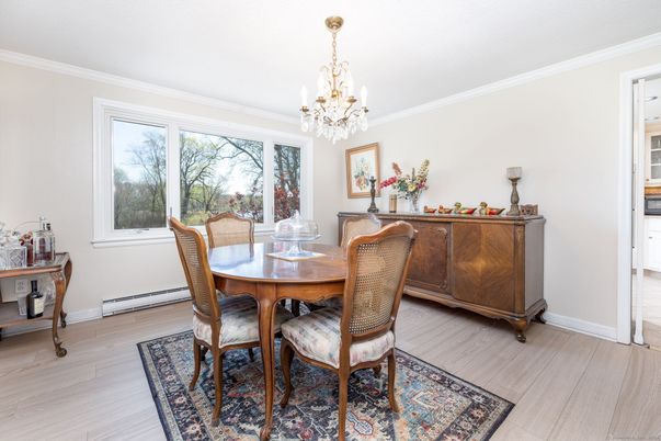 Chandelier, Dining room, Interior, Wood Texture Flooring