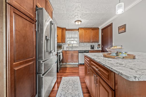 Interior, Kitchen, Stainless Steel Appliances, Wood Texture Flooring
