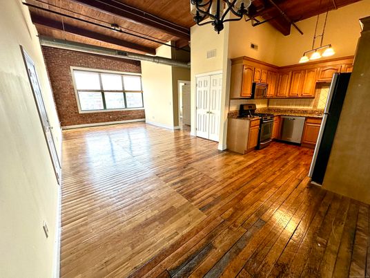 Chandelier, Interior, Kitchen, Pendant Lights, Stone Walls, Wooden Beams, Wooden Ceilings, Wood Texture Flooring