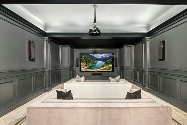 Interior, Pendant Lights, Projection Screen, Theatre Room