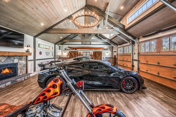 Fireplace, Interior, Recessed Lighting, Wooden Beams, Wooden Ceilings, Wood Texture Flooring