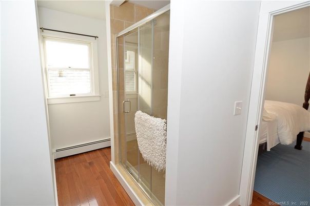 Bathroom, Bedroom, Glass Shower, Interior, Wood Texture Flooring