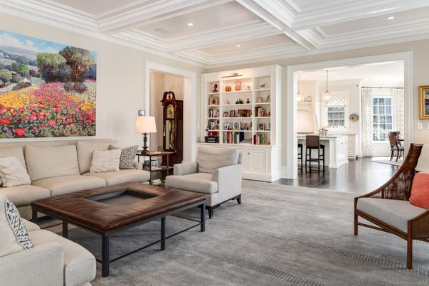 Interior, Living room, Pendant Lights, Recessed Lighting, Wood Texture Flooring