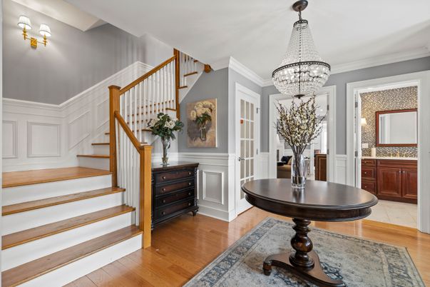 Chandelier, Interior, Wood Texture Flooring