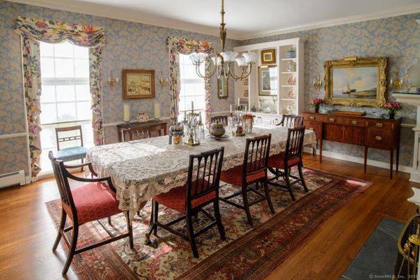 Chandelier, Dining room, Interior, Wood Texture Flooring