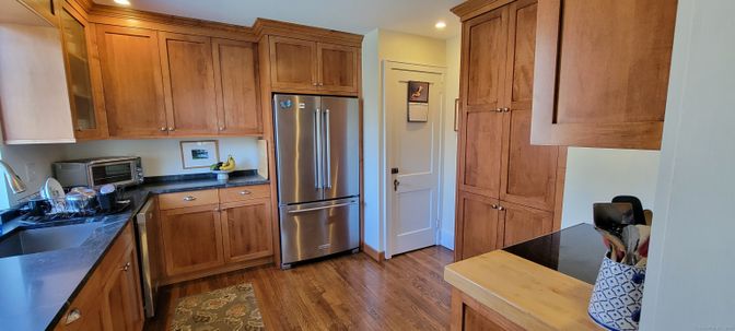 Interior, Kitchen, Recessed Lighting, Wood Texture Flooring