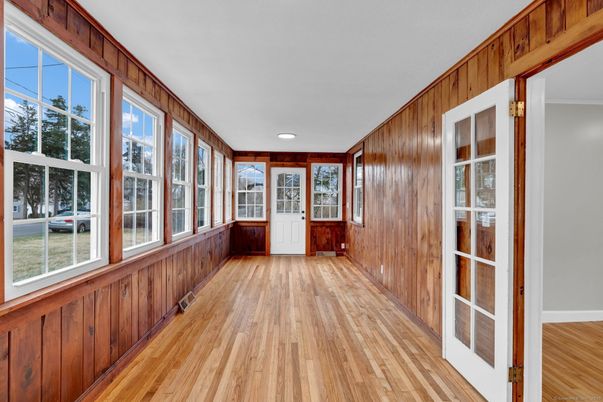 Empty room, Interior, Recessed Lighting, Wood Texture Flooring, Wooden Walls