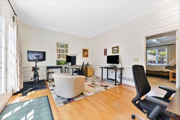 Fitness Equipment, Home Office, Interior, Wood Texture Flooring