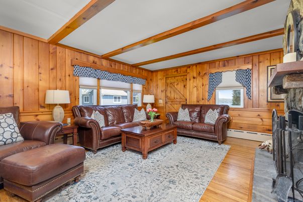 Fireplace, Interior, Living room, Wooden Beams, Wood Texture Flooring, Wooden Walls