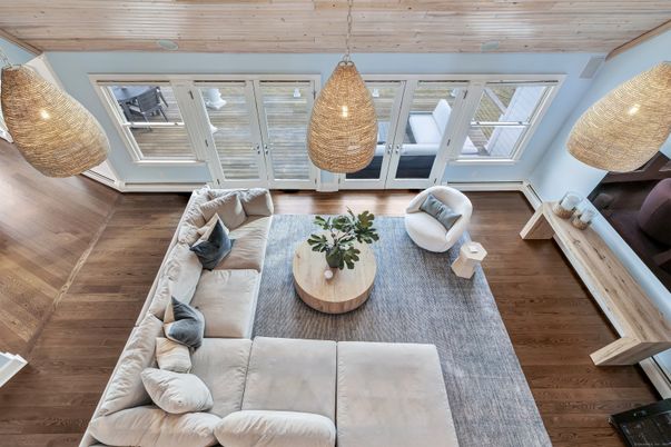 Interior, Living room, Pendant Lights, Wooden Ceilings, Wood Texture Flooring