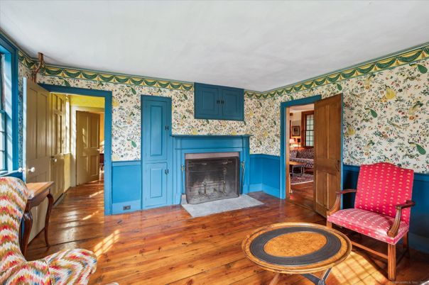 Fireplace, Interior, Wood Texture Flooring