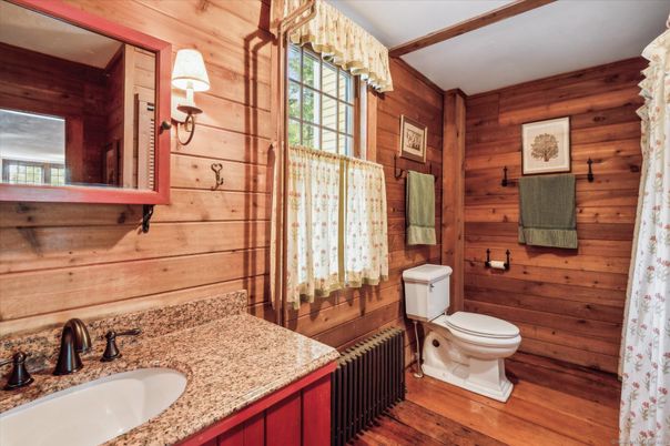 Bathroom, Interior, Wood Texture Flooring, Wooden Walls