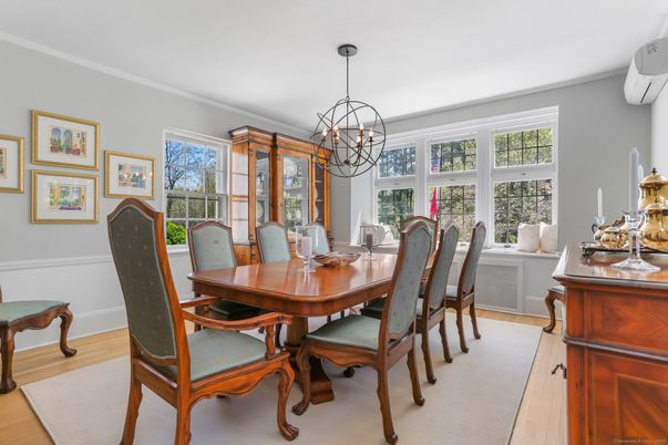 Chandelier, Dining room, Interior, Wood Texture Flooring