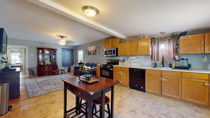 Interior, Kitchen, Living room, Wood Texture Flooring