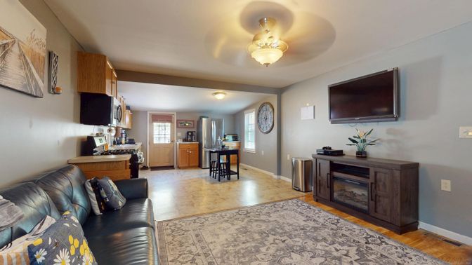 Interior, Kitchen, Living room, Wood Texture Flooring