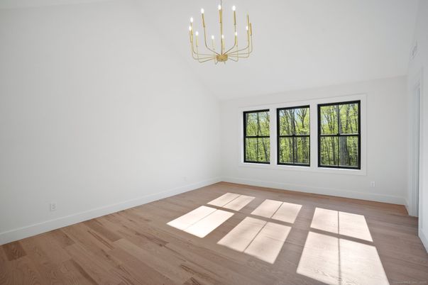 Empty room, Interior, Pendant Lights, Wood Texture Flooring