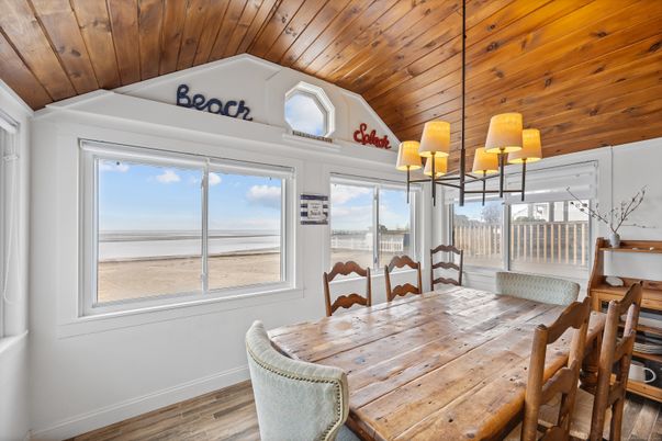 Chandelier, Dining room, Interior, Wooden Ceilings, Wood Texture Flooring