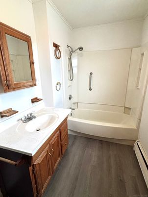 Bathroom, Interior, Wood Texture Flooring