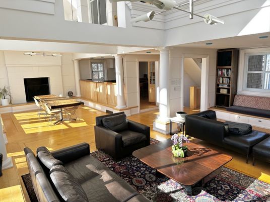 Dining room, Fireplace, Interior, Living room, Wood Texture Flooring